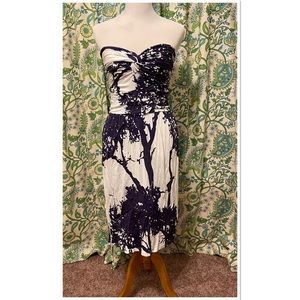 Tree Print Strapless Dress